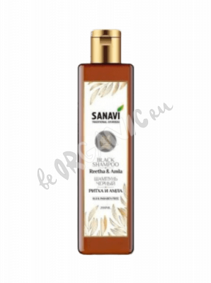 Черный шампунь с амлой и ритхой, Санави (SANAVI) 200мл